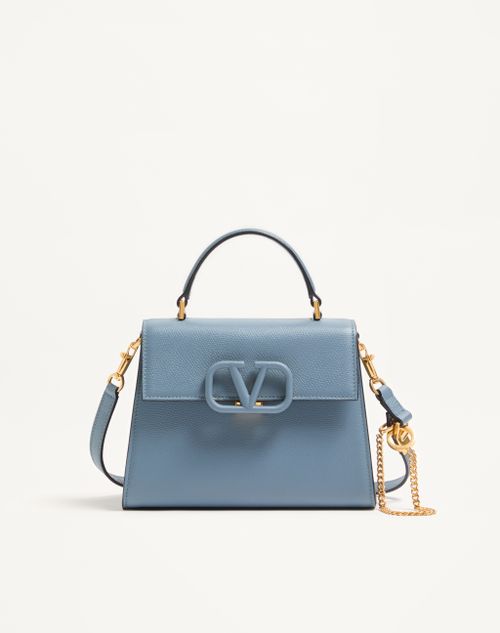 Valentino Garavani - Valentino Garavani Vsling Small Handbag In Grainy Calfskin - Stone - Woman - Top Handle Bags